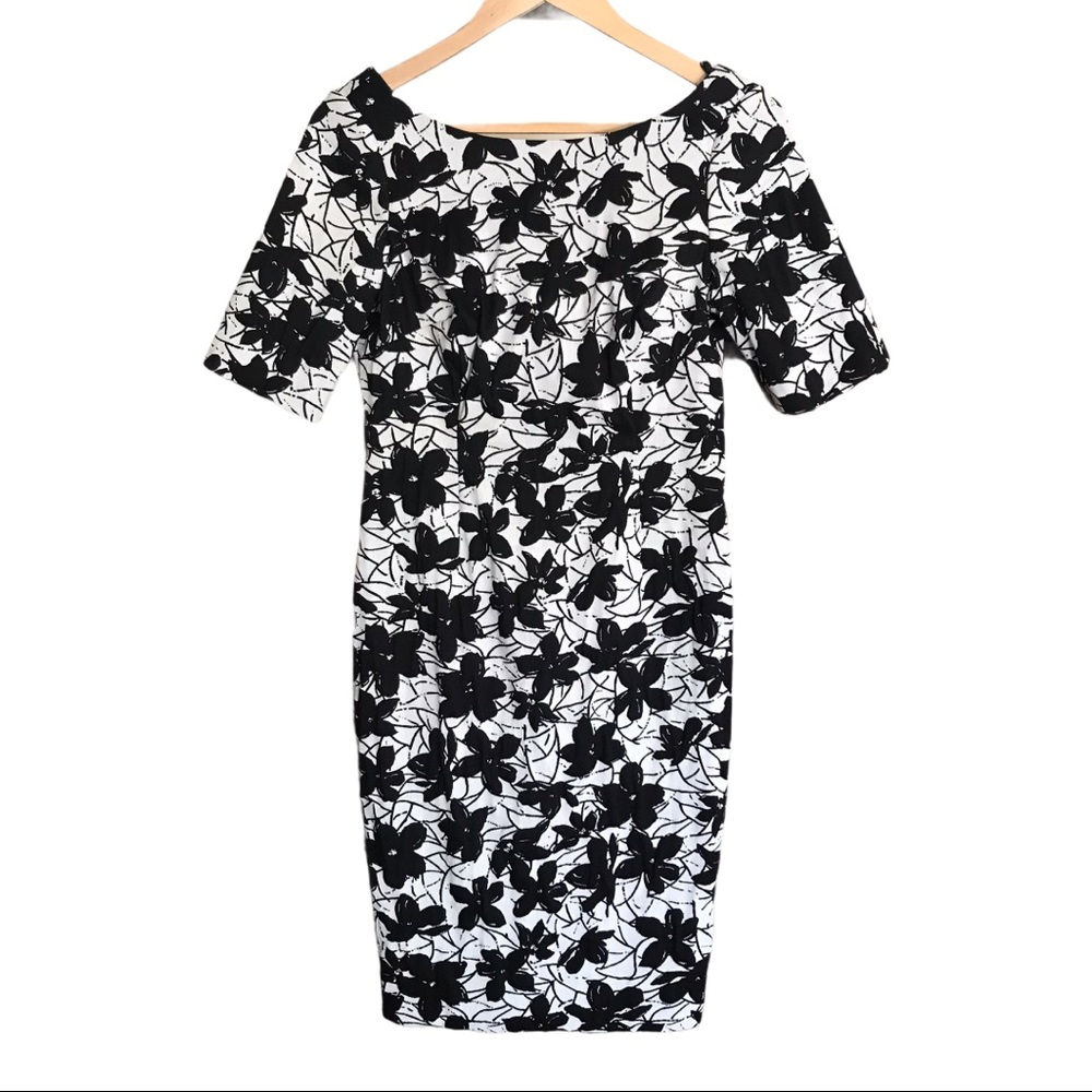 Calvin Klein Black and White Floral Dress